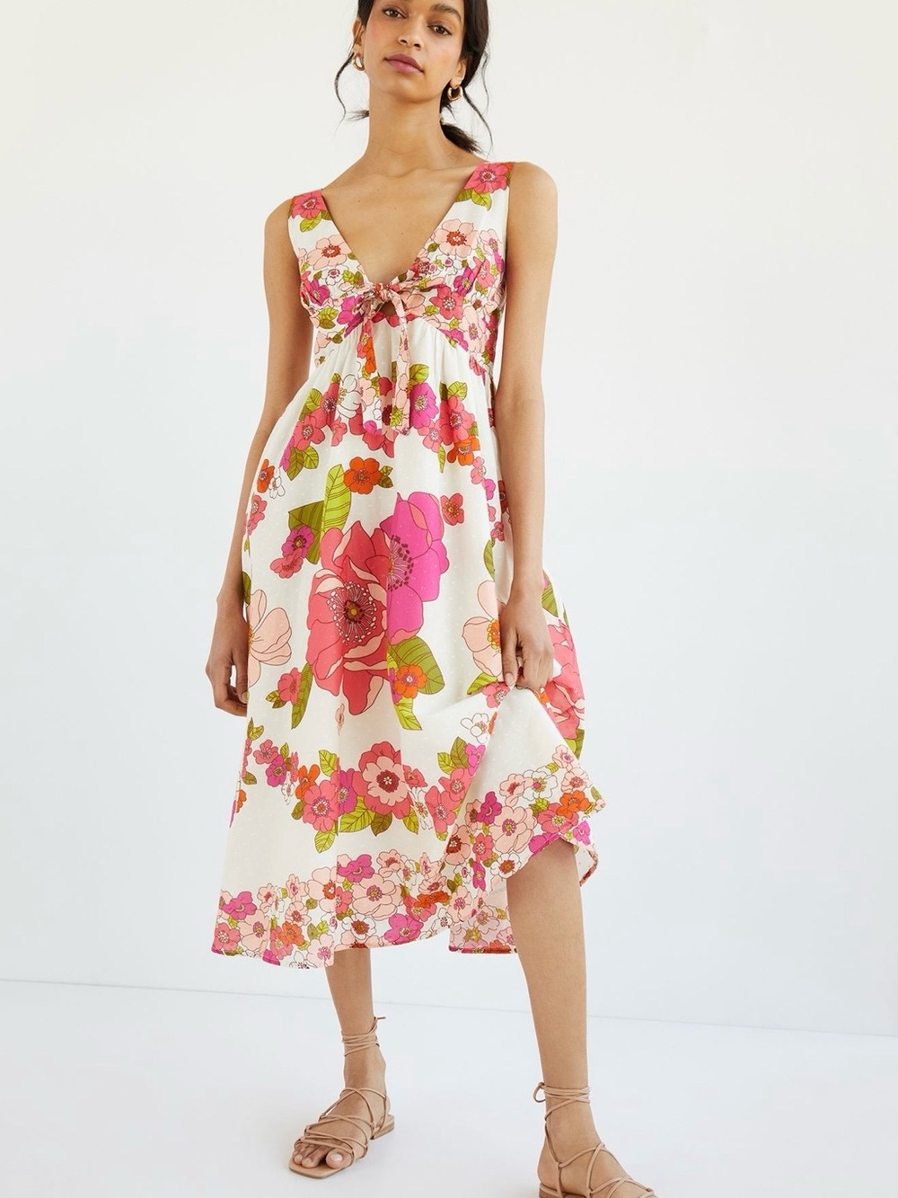 Anthropologie Love The Label Rosette Midi Dress size Sm